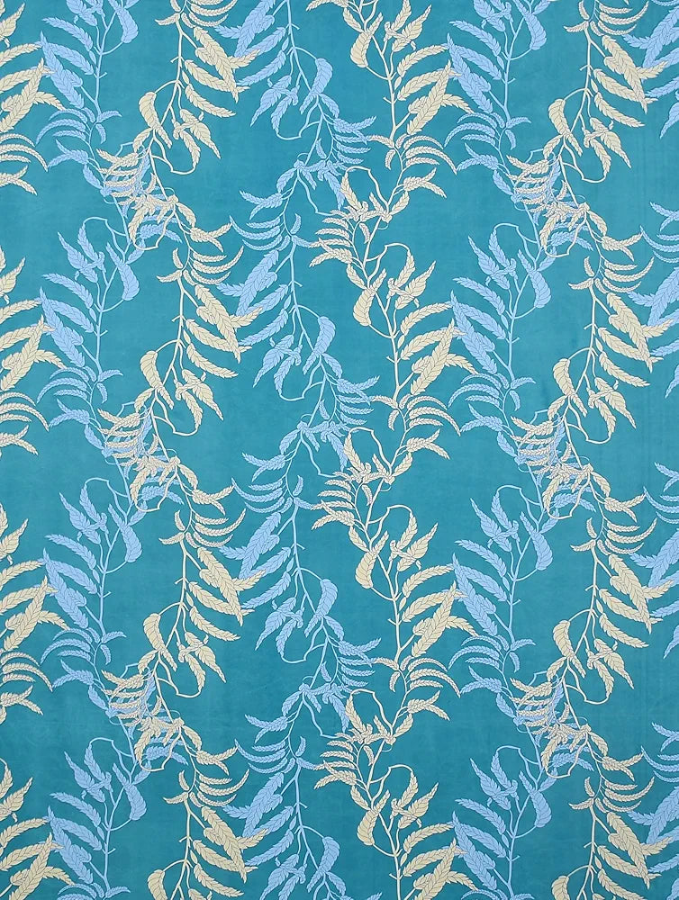 Homefab India 160 TC Glace Cotton Single BedSheet with 1 Pillow Cover -  - Aqua, Floral